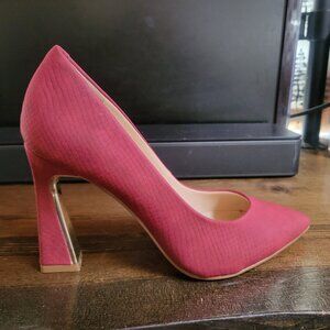 Jessica Simpson Burgandy and Gold Heels